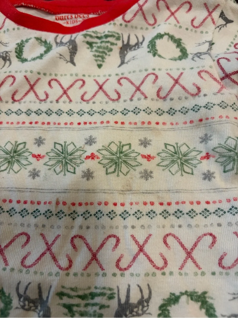 Burt’s Bees Baby Christmas Pajamas 2T Fair Isle Candy Cane Deer